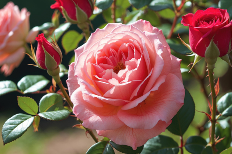 Climbing Floribunda Rose 'Dublin Bay', bred by Sam McGredy